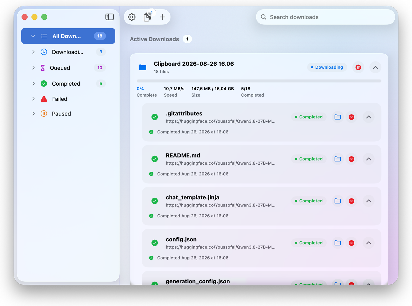 Clipboard batch download